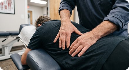 Chiropractor performing a spinal manipulation
